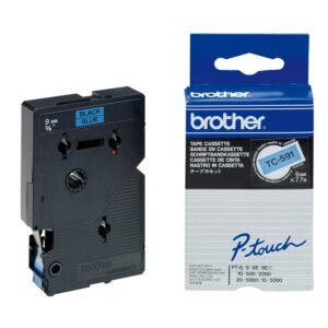 Brother TC-591 cinta para impresora de etiquetas Negro sobre azul