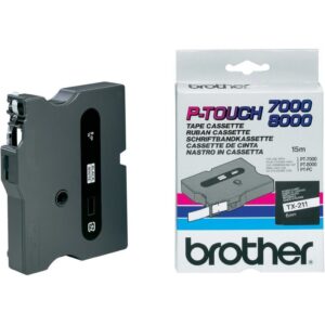 Brother TX-211 cinta para impresora de etiquetas Negro sobre blanco