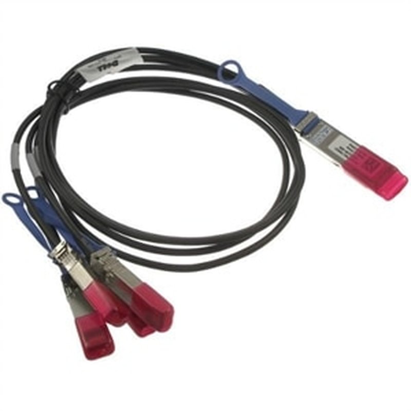DELL QSFP28 - 4 x SFP28, 2 m cable de fibra optica 4x SFP28 Negro, Rojo