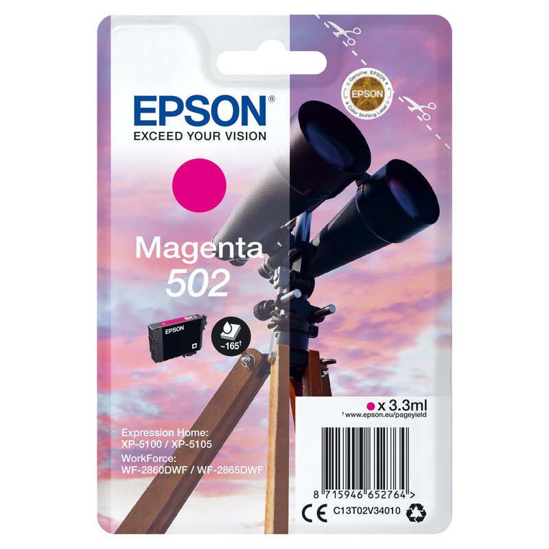 Epson Singlepack Magenta 502 Ink Epson Singlepack Magenta 502 Ink
