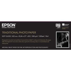 Epson Traditional Photo Paper, 17"x 15 m