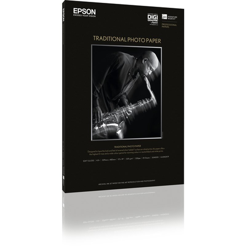 Epson Traditional Photo Paper, 24" x 36", 330 g/m², 25 hojas