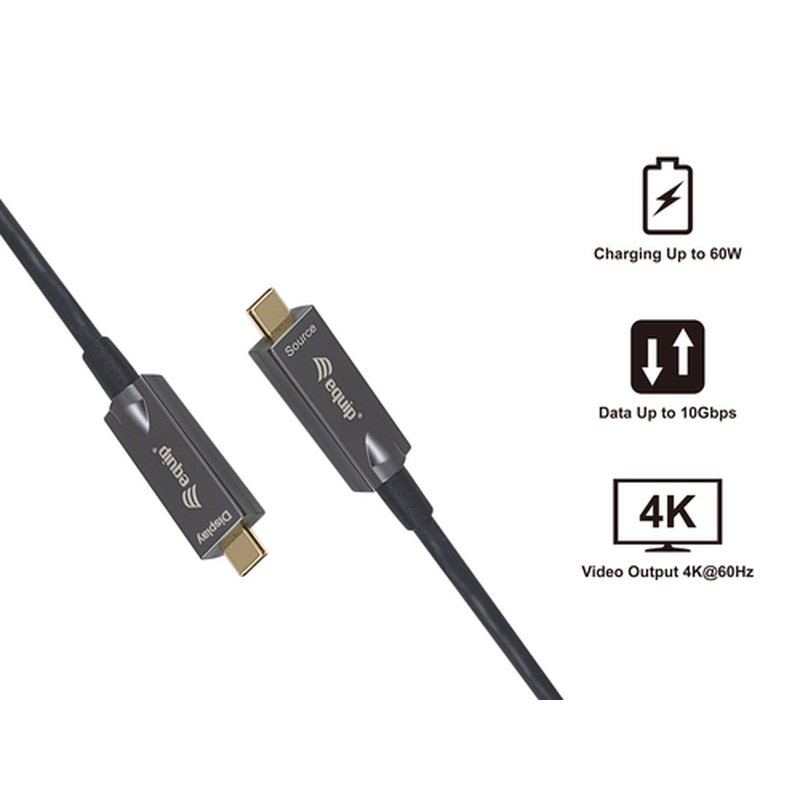 Equip 119462 cable USB USB 3.2 Gen 2 (3.1 Gen 2) 10 m USB C Negro - Imagen 4