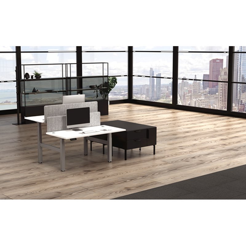 Fellowes Estructura Metálica para Mesa Doble Regulable en Altura Cambio Plata - Imagen 5