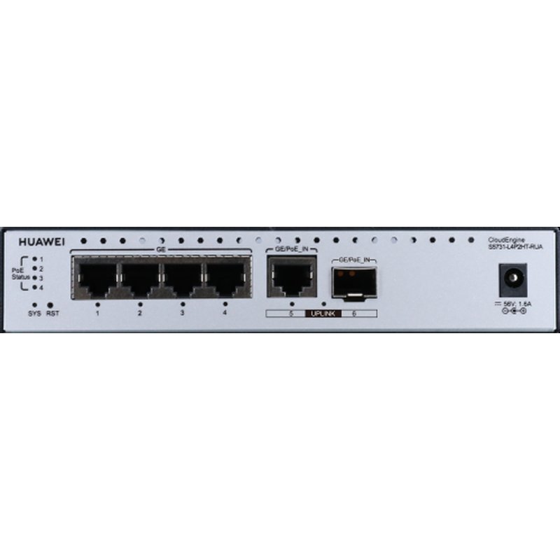 Huawei CloudEngine S5731-L4P2HT-RUA Gestionado L2 Gigabit Ethernet (10/100/1000) Energía sobre Ethernet (PoE) Negro, Plata