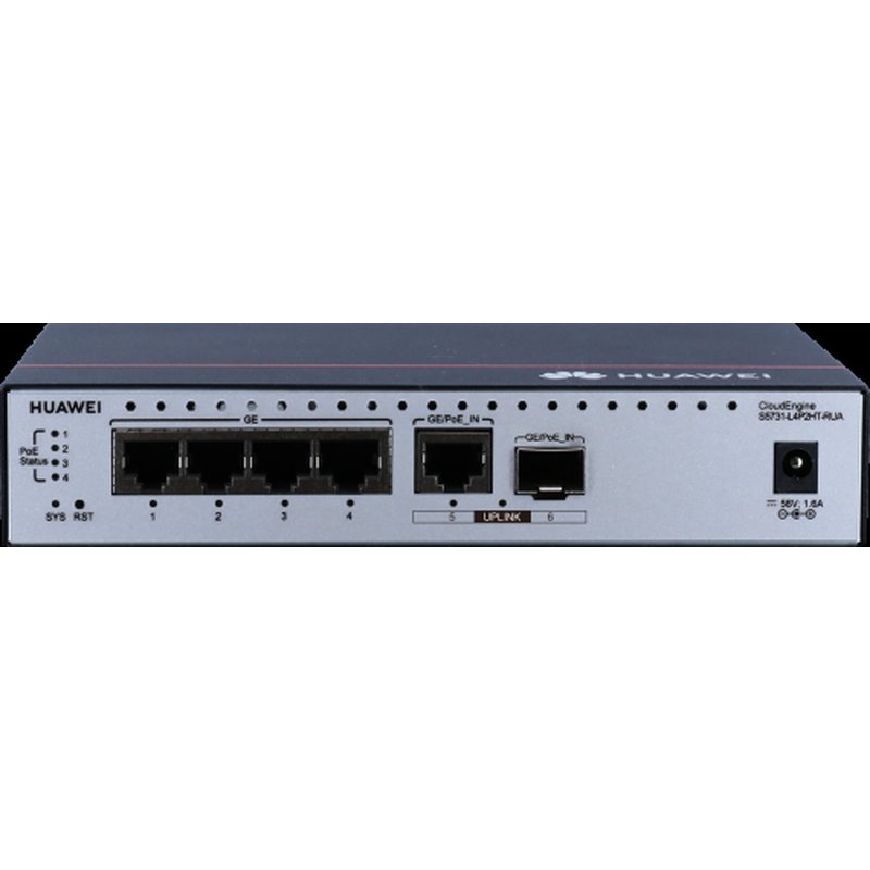 Huawei CloudEngine S5731-L4P2HT-RUA Gestionado L2 Gigabit Ethernet (10/100/1000) Energía sobre Ethernet (PoE) Negro, Plata - Imagen 4