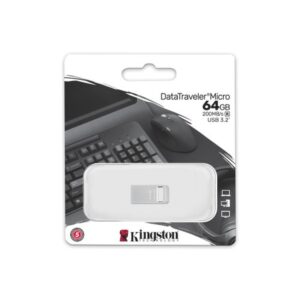 Kingston Technology DataTraveler Micro unidad flash USB 64 GB USB tipo A 3.2 Gen 1 (3.1 Gen 1) Plata