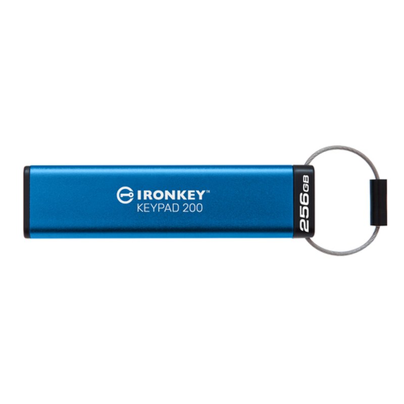 Kingston Technology IronKey Keypad 200 unidad flash USB 256 GB USB tipo A 3.2 Gen 1 (3.1 Gen 1) Azul