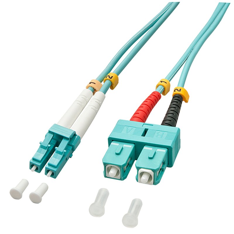 Lindy 3.0m OM3 LC - SC Duplex cable de fibra optica 3 m Turquesa