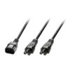 Lindy 30370 cable de transmisión Negro 2,5 m C14 acoplador 2 x conector C5