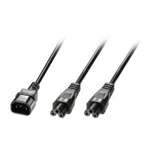 Lindy 30370 cable de transmisión Negro 2,5 m C14 acoplador 2 x conector C5