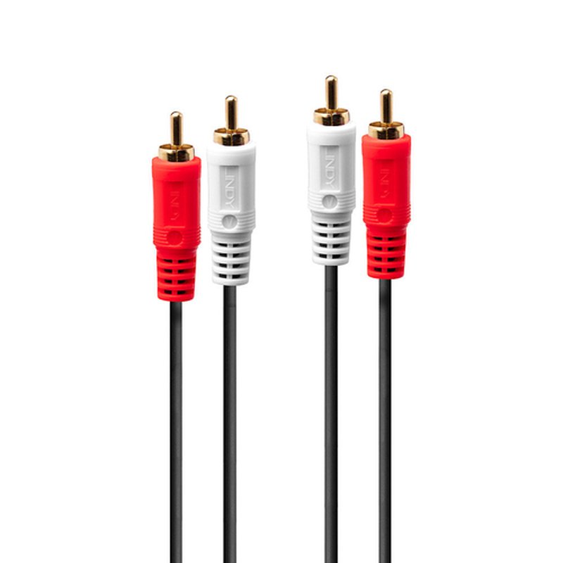 Lindy 35664 cable de audio 10 m 2 x RCA Rojo, Blanco