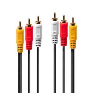 Lindy 35690 cable de audio 1 m 3 x RCA Negro, Rojo, Blanco, Amarillo
