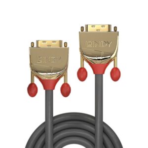 Alternative view of Lindy 36205 cable DVI 7,6 m DVI-D Negro, Oro