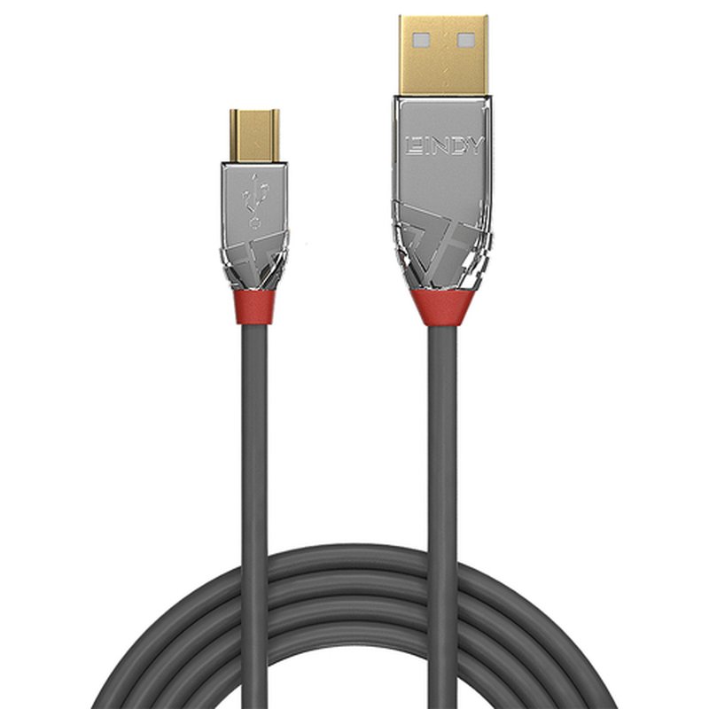 Lindy 36630 cable USB 0,5 m USB 2.0 USB A Mini-USB B Gris - Imagen 2