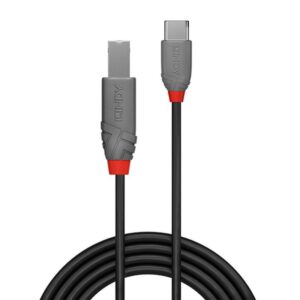 Alternative view of Lindy 36940 cable USB 0,5 m USB 2.0 USB C USB B Negro