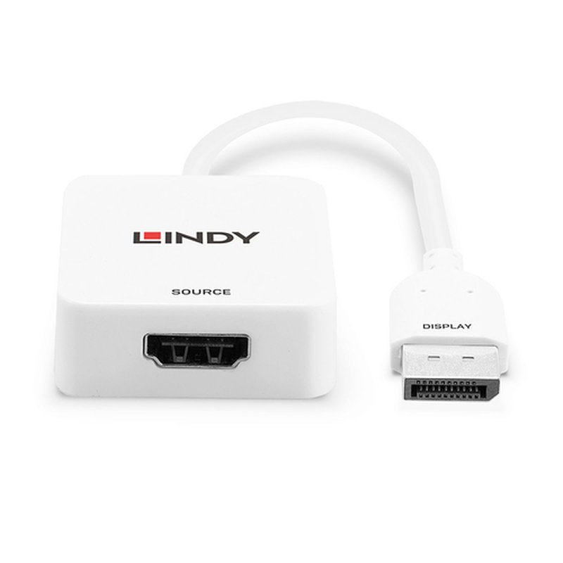 Lindy 38303 adaptador de cable de vídeo 0,095 m HDMI tipo A (Estándar) DisplayPort Blanco - Imagen 3
