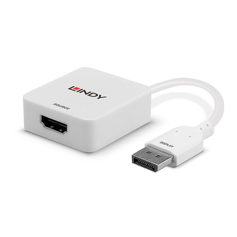 Lindy 38303 adaptador de cable de vídeo 0,095 m HDMI tipo A (Estándar) DisplayPort Blanco - Imagen 4