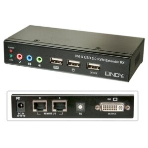 Lindy 39377 interruptor KVM Negro