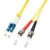 Lindy 3m LC/ST cable de fibra optica Amarillo