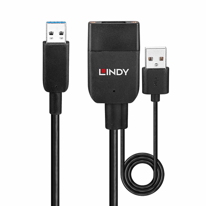 Lindy 43357 hub de interfaz USB 3.2 Gen 2 (3.1 Gen 2) Type-A 100 Mbit/s Negro - Imagen 2