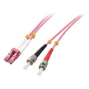 Lindy 46351 cable de fibra optica 2 m LC ST OM4 Rosa