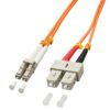 Lindy LC/SC 2m cable de fibra optica OM2 Multicolor, Naranja