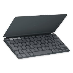 Logitech Keys-To-Go 2, teclado inalámbrico portátil para iPad con tapa integrada, estilizado y compacto, para iPad, iPhone, Mac y Apple TV, para alternar fácilmente entre dispositivos, Grafite