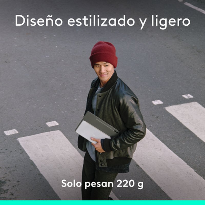 Logitech Keys-To-Go 2, teclado inalámbrico portátil para iPad con tapa integrada, estilizado y compacto, para iPad, iPhone, Mac y Apple TV, para alternar fácilmente entre dispositivos, Gris - Imagen 2
