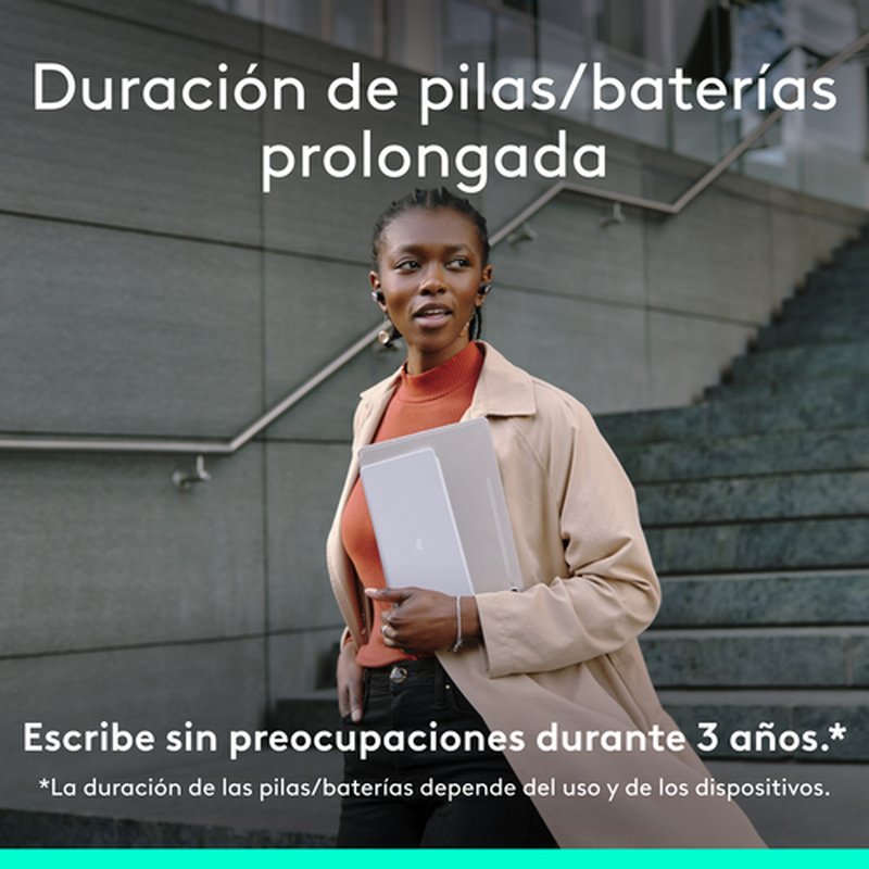 Logitech Keys-To-Go 2, teclado inalámbrico portátil para iPad con tapa integrada, estilizado y compacto, para iPad, iPhone, Mac y Apple TV, para alternar fácilmente entre dispositivos, Gris - Imagen 8