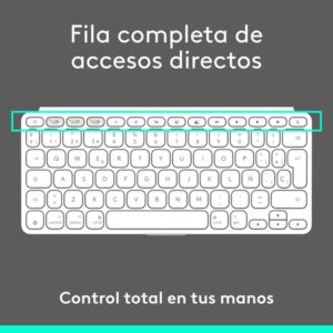 Logitech Keys-To-Go 2, teclado inalámbrico portátil para iPad con tapa integrada, estilizado y compacto, para iPad, iPhone, Mac y Apple TV, para alternar fácilmente entre dispositivos, Gris
