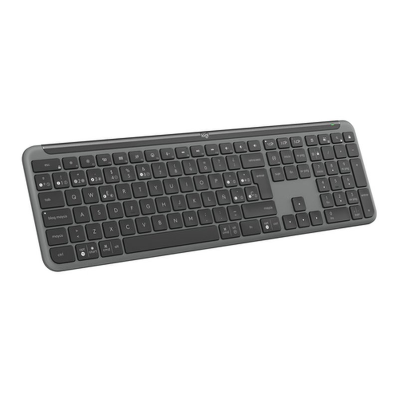 Logitech Signature Slim K950, teclado inalámbrico, diseño atractivo, alternancia entre dispositivos, escritura discreta, Bluetooth, multisistema operativo, Windows, Mac, Chrome, Grafito