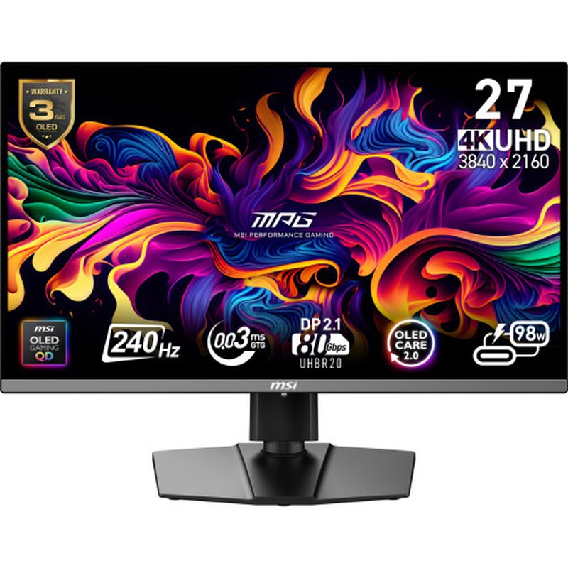 MSI MPG 272URX QD-OLED pantalla para PC 67,3 cm (26.5") 3840 x 2160 Pixeles 4K Ultra HD Negro