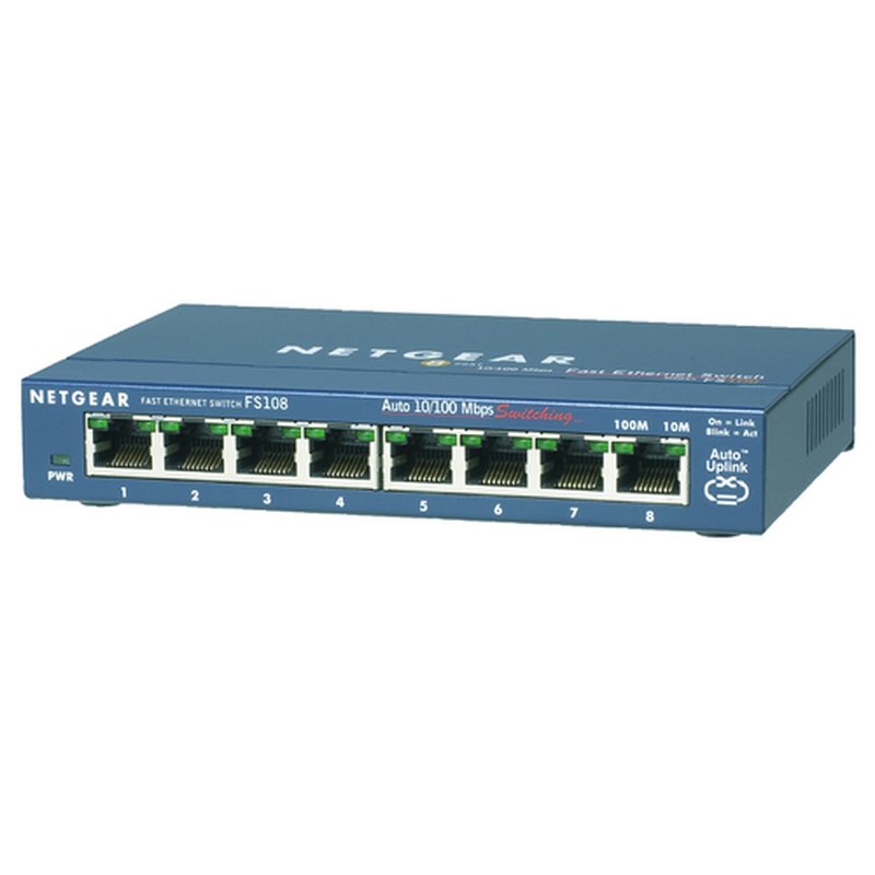 NETGEAR FS108-300PES switch No administrado L2 Fast Ethernet (10/100) Azul