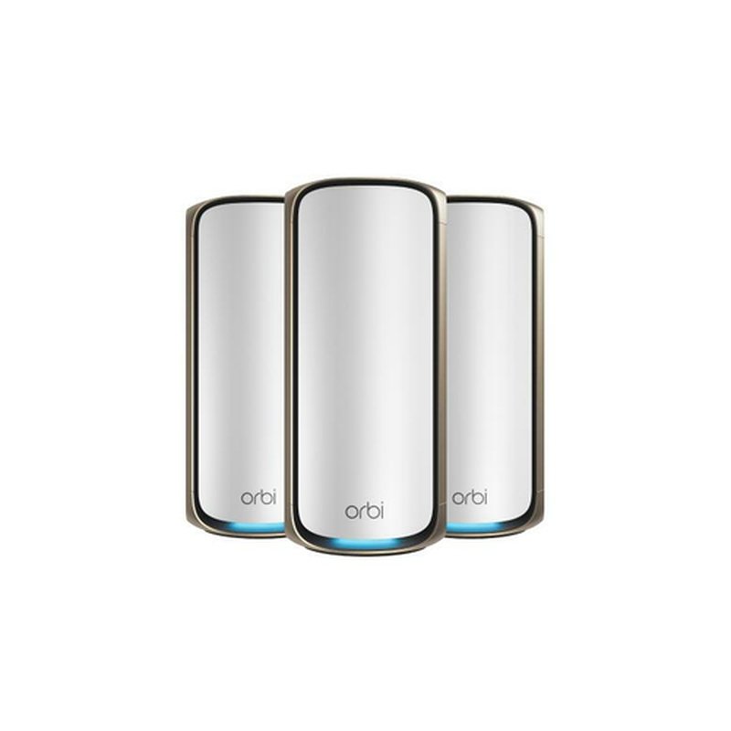 NETGEAR Orbi 970 Series Quad-Band WiFi 7, 3-Pack Quad-band (2.4 GHz / 5 GHz-1 / 5 GHz-2 / 6 GHz) Wi-Fi 6 (802.11ax) Gris Interno