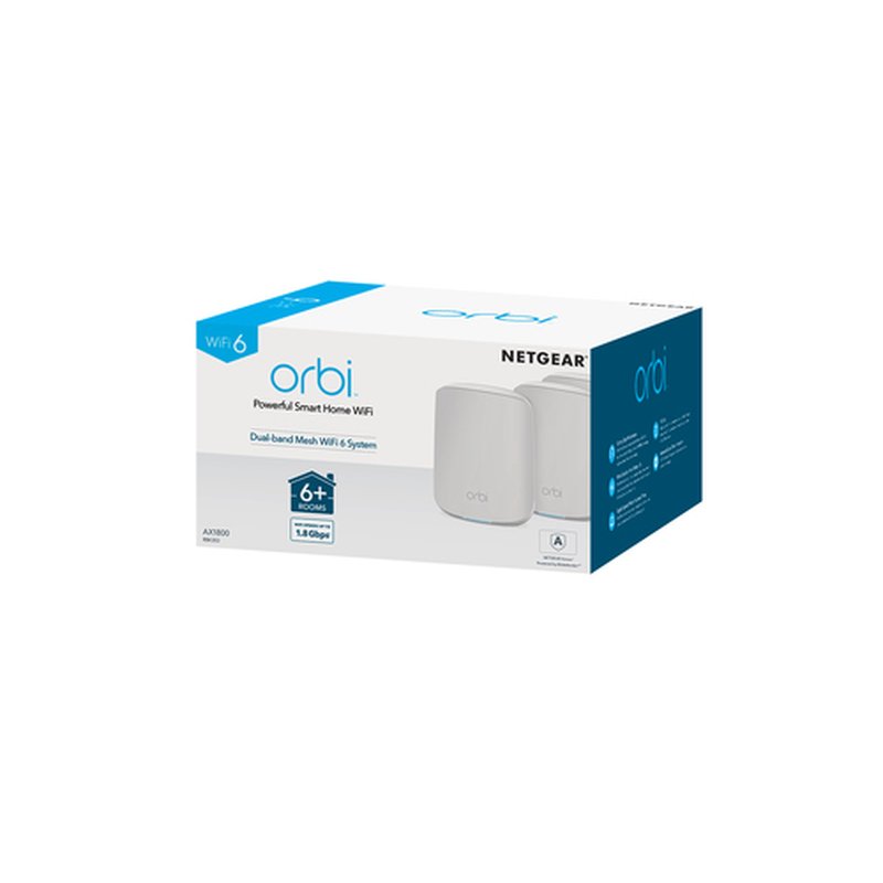 NETGEAR Orbi RBK353 AX1800 WiFi 6 Dual-band Mesh System Doble banda (2,4 GHz / 5 GHz) Wi-Fi 6 (802.11ax) Blanco 7 Interno - Imagen 5