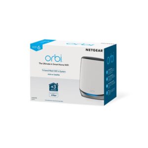 NETGEAR Orbi RBS850 AX6000 WiFi 6 Mesh Sattelite Tribanda (2,4 GHz/5 GHz/5 GHz) Wi-Fi 6 (802.11ax) Gris, Blanco 4 Interno