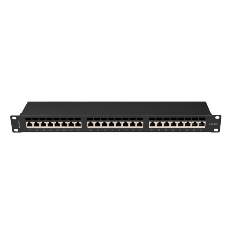 PATCH PANEL 24 PORT 1U 19" CAT.6A FTP BLACK LANBERG PATCH PANEL 24 PORT 1U 19" CAT.6A FTP BLACK LANBERG