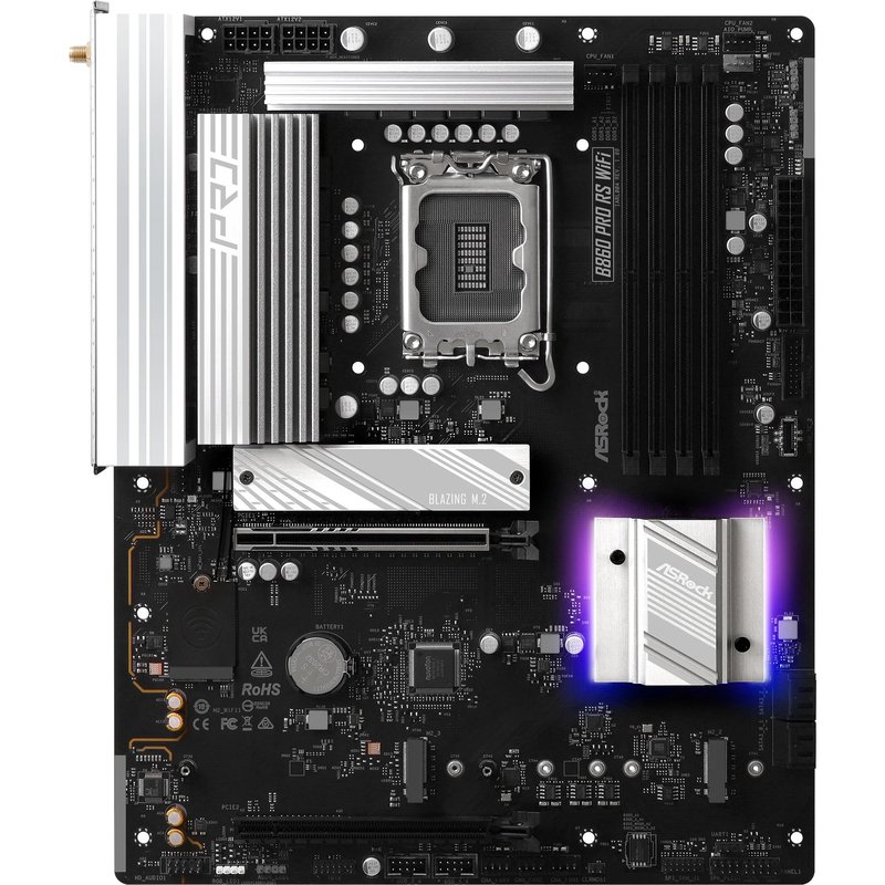 PLACA ASROCK B860 PRO RS WIFI,INTEL,1851,B860,4DDR5,256GB,1HDMI+1DP,4SATA3+2M.2,2.5GBLAN,WIFI6E+BT5.3,8USB3.2+2USB TYPE-C,ATX - Imagen 2