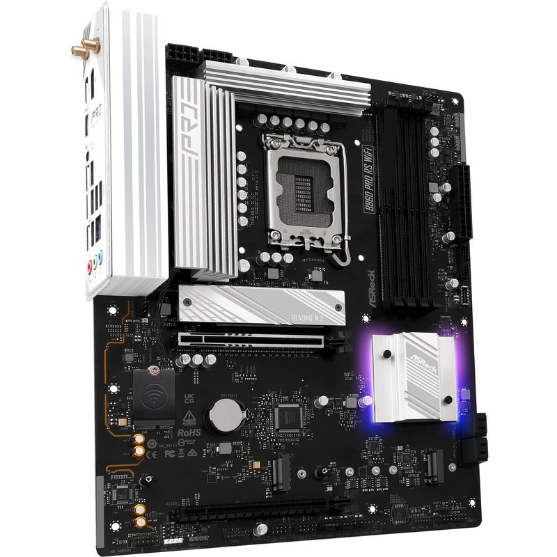 PLACA ASROCK B860 PRO RS WIFI,INTEL,1851,B860,4DDR5,256GB,1HDMI+1DP,4SATA3+2M.2,2.5GBLAN,WIFI6E+BT5.3,8USB3.2+2USB TYPE-C,ATX - Imagen 3