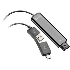 POLY Adaptador negro DA75 USB a QD compatible con TAA