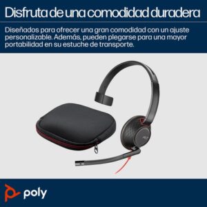 POLY Auriculares Blackwire 5210 monaural USB-C + conector de 3,5 mm + adaptador USB-C/A (paquete)