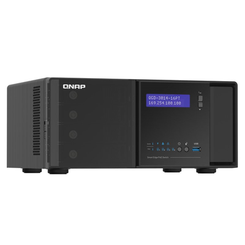 QNAP QGD-3014-16PT-8G switch Gestionado Gigabit Ethernet (10/100/1000) Energía sobre Ethernet (PoE) Negro - Imagen 2