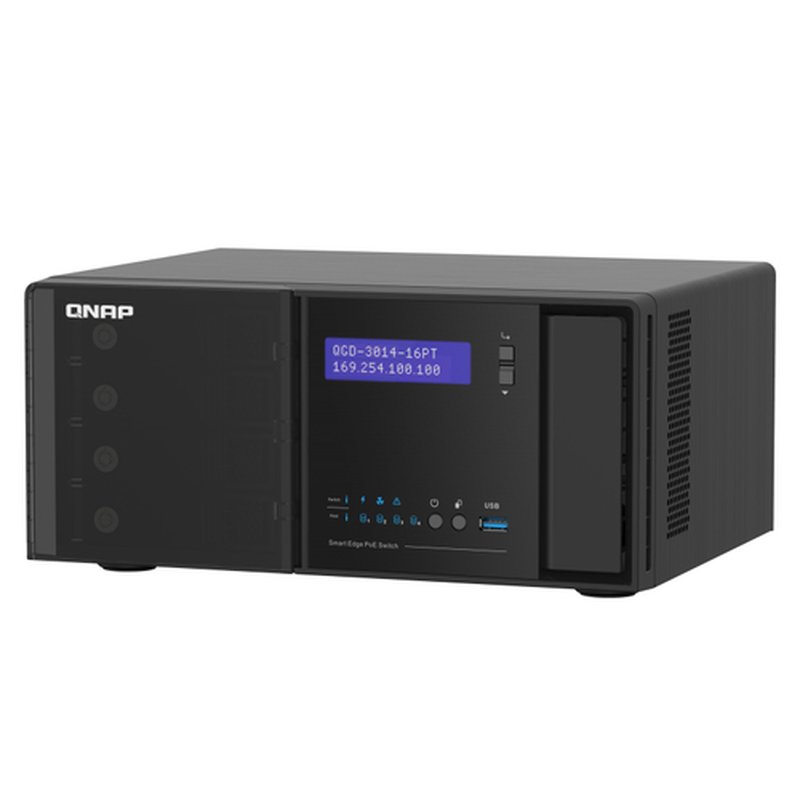QNAP QGD-3014-16PT-8G switch Gestionado Gigabit Ethernet (10/100/1000) Energía sobre Ethernet (PoE) Negro - Imagen 5