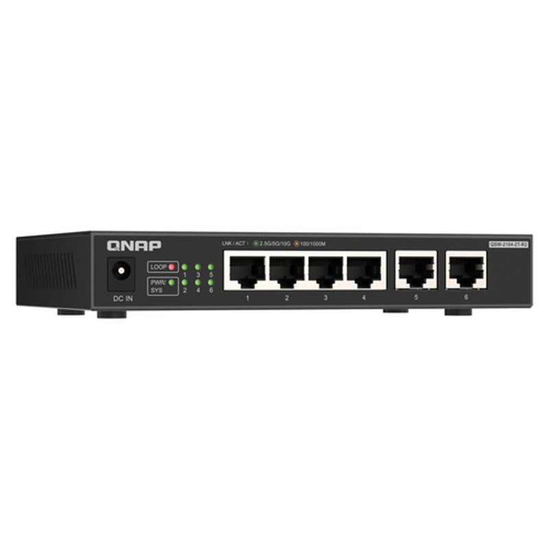QNAP QSW-2104-2T-R2 switch No administrado 10G Ethernet (100/1000/10000) Escritorio Negro - Imagen 3