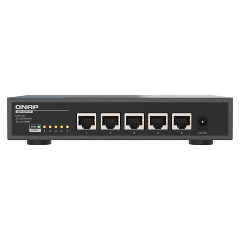 QNAP QSW-3205-5T switch No administrado 10G Ethernet (100/1000/10000) Escritorio Negro