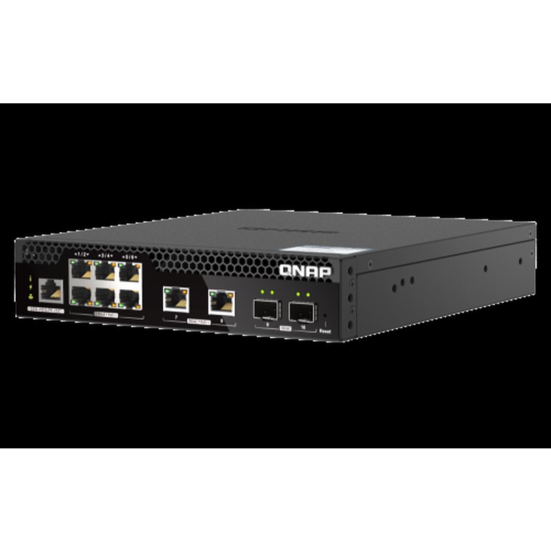 QNAP QSW-M2106PR-2S2T switch Gestionado L2 10G Ethernet (100/1000/10000) Energía sobre Ethernet (PoE) 1U Negro