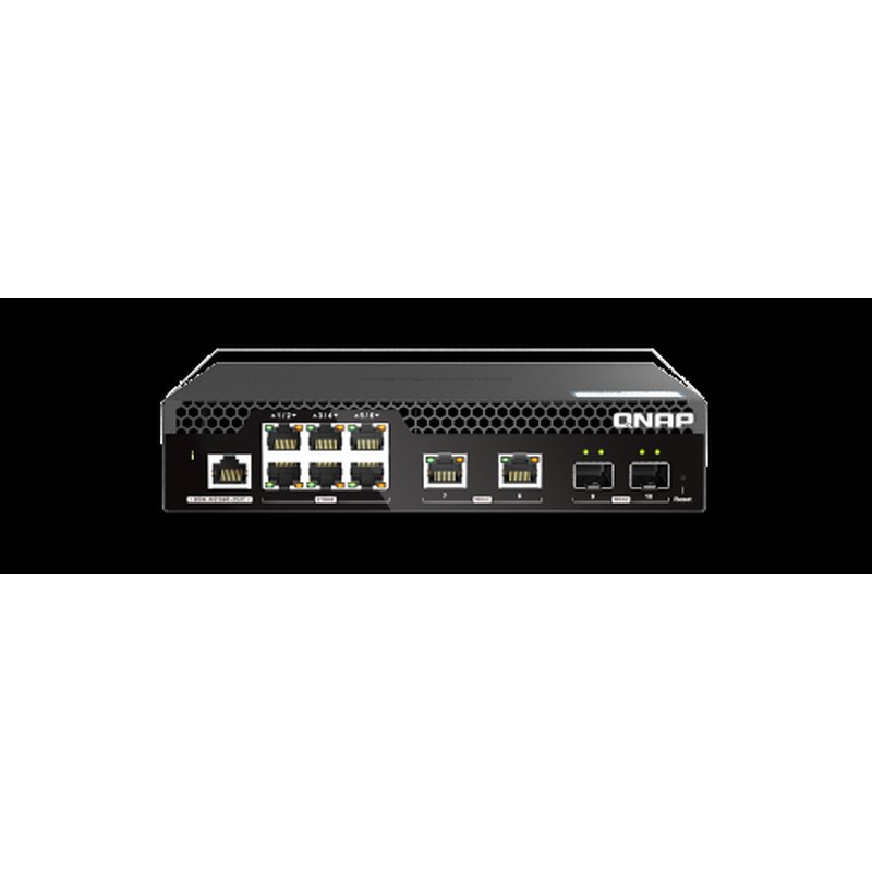 QNAP QSW-M2106R-2S2T switch Gestionado L2 10G Ethernet (100/1000/10000) 1U Negro
