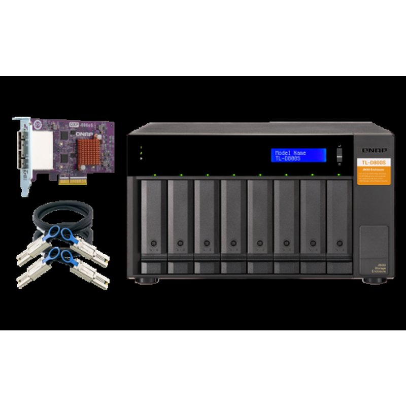 QNAP TL-D800S caja para disco duro externo Carcasa de disco duro/SSD Negro, Gris 2.5/3.5"