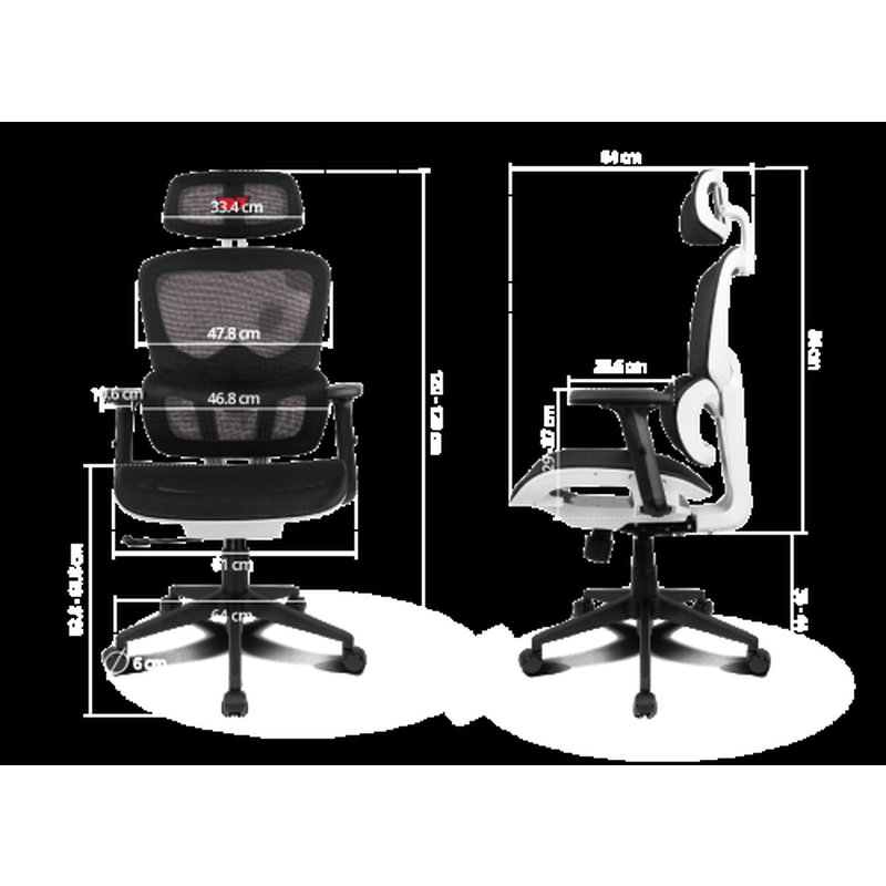 SILLA GAMING DRIFT DRAIR 200 MESH BLACK/WHITE - Imagen 4